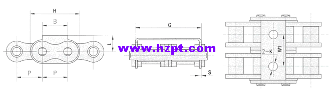 Roller Chain with U Type Attachments 16B-U2F1