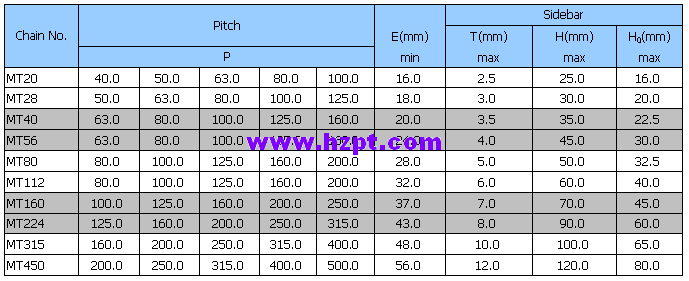 Conveyor Chain (MT series) MT20 MT28 MT40 MT56 MT80 MT112 MT160 MT224 MT315 MT450