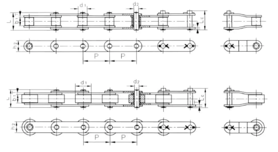 Double Pitch Stainless Steel Conveyor Chains