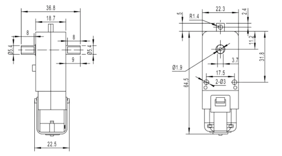 Mini DC Motor TGP01D-A130 Plastic Gearbox Plus A130