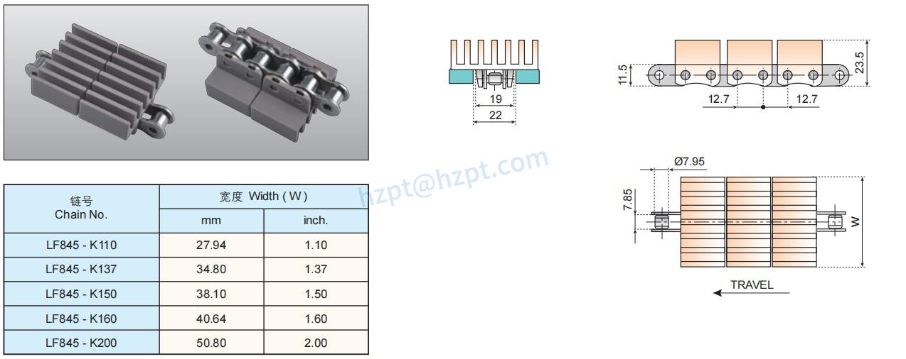 845_straight_running_plastic_chains_with_base_roller_chains