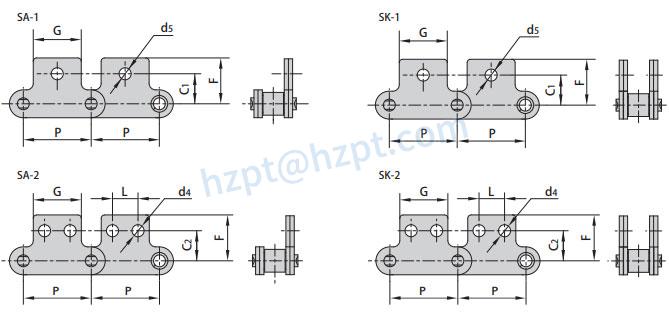 Double Pitch Conveyor Chain Attachments