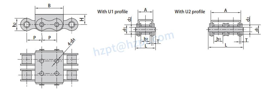 Roller Chains with U Type Attachments