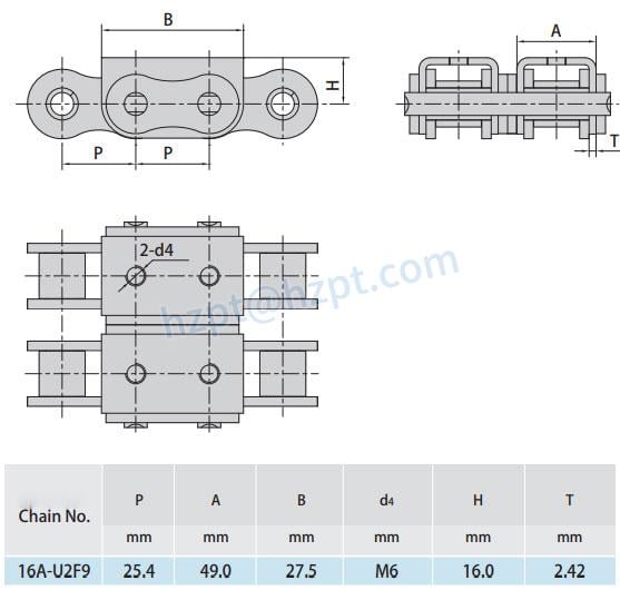 Roller Chains with U Type Attachments