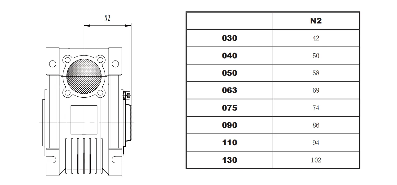 EP-NRV-VS Dual Shaft Input Worm Gearbox Cover