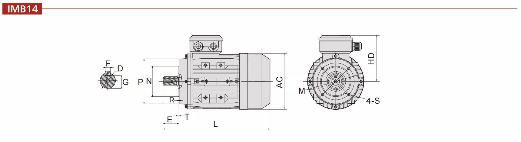 B14 Overall & Installation Dimension