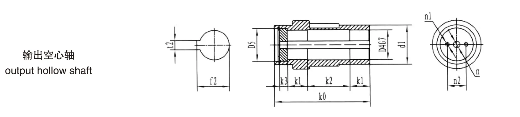 DXG100 Series Shaft Mounted Gearbox Output Hollow Shaft