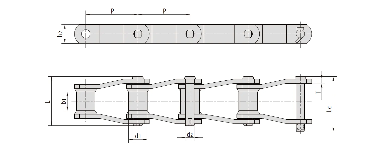 Welded Steel Mill Chain Sizes Chart