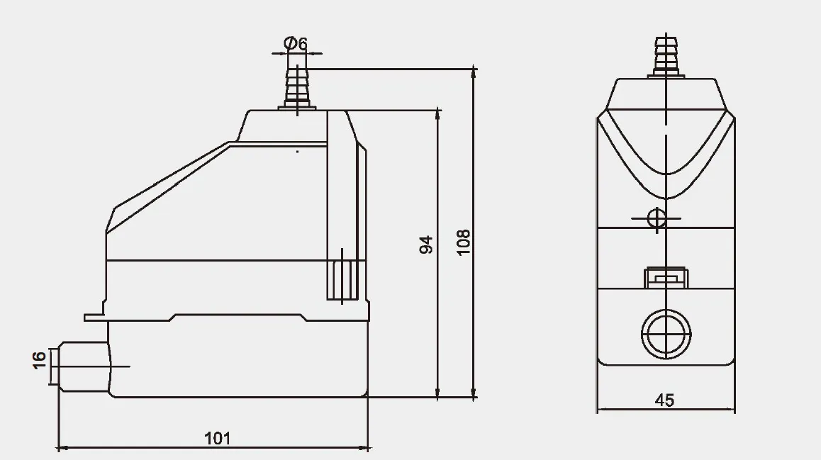 Corner Condensate Pump PC-12C PC-36C Dimensions