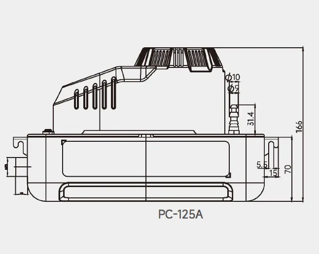 Tank Pump PC-125A Dimensions