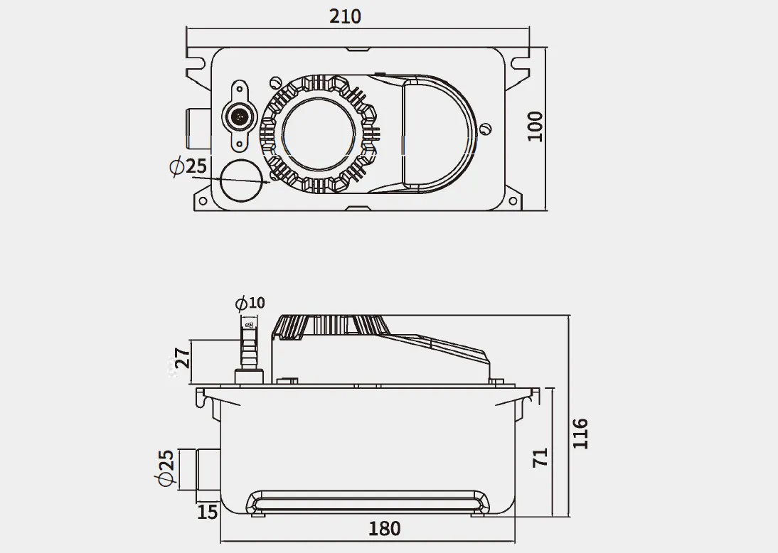 Tank Pump PC-250A Dimensions