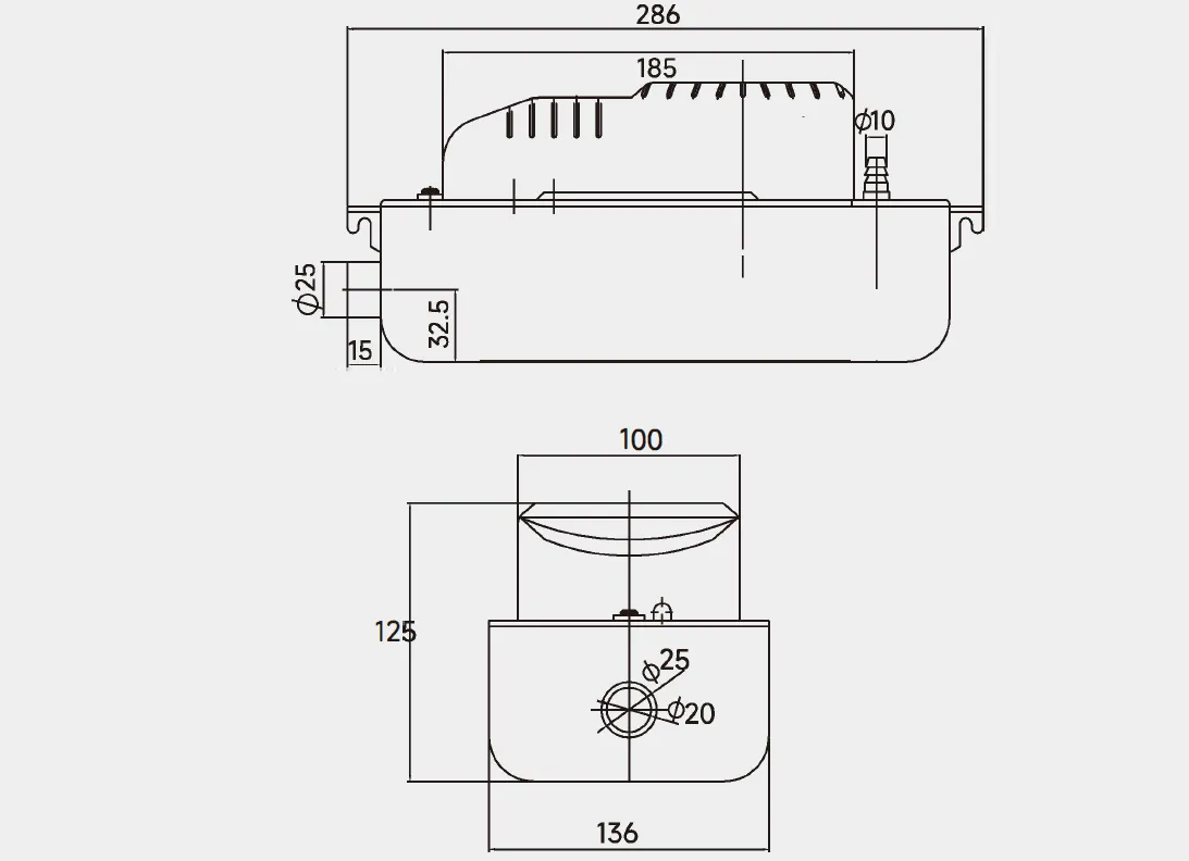 Tank Pump PC-320A Dimensions