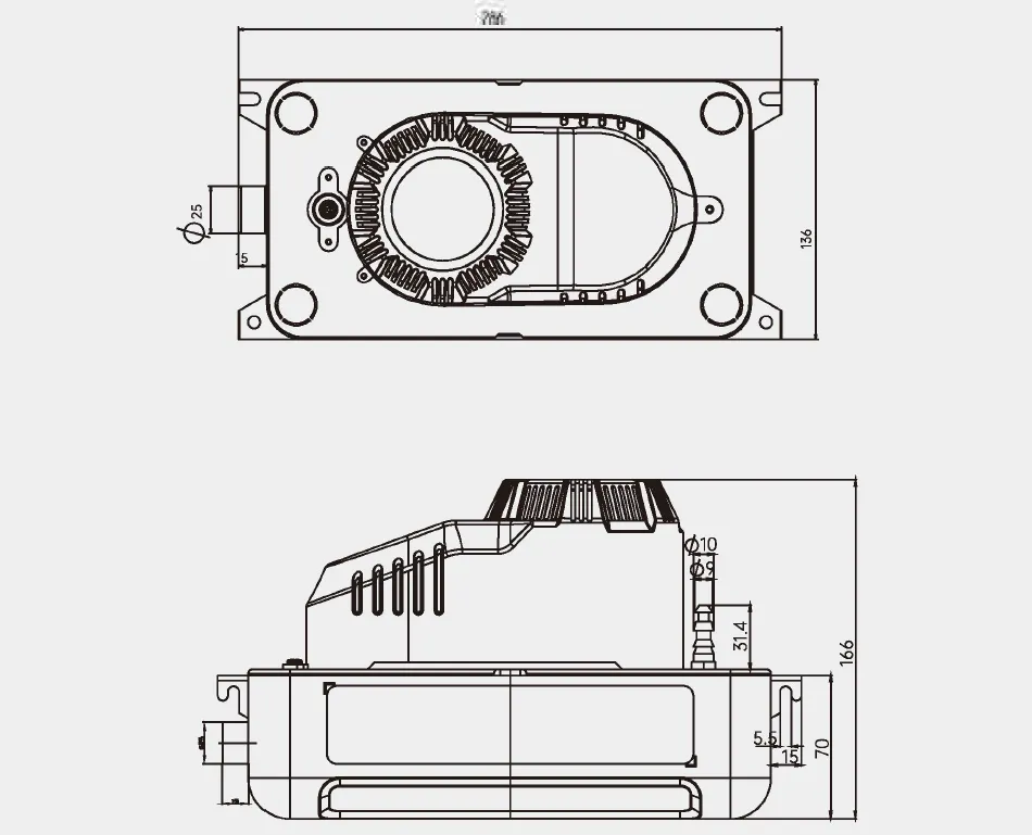 Tank Pump PC-600A Dimensions