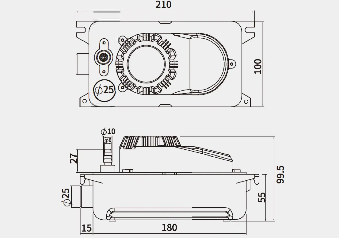 Tank Pump PC-80A Dimensions