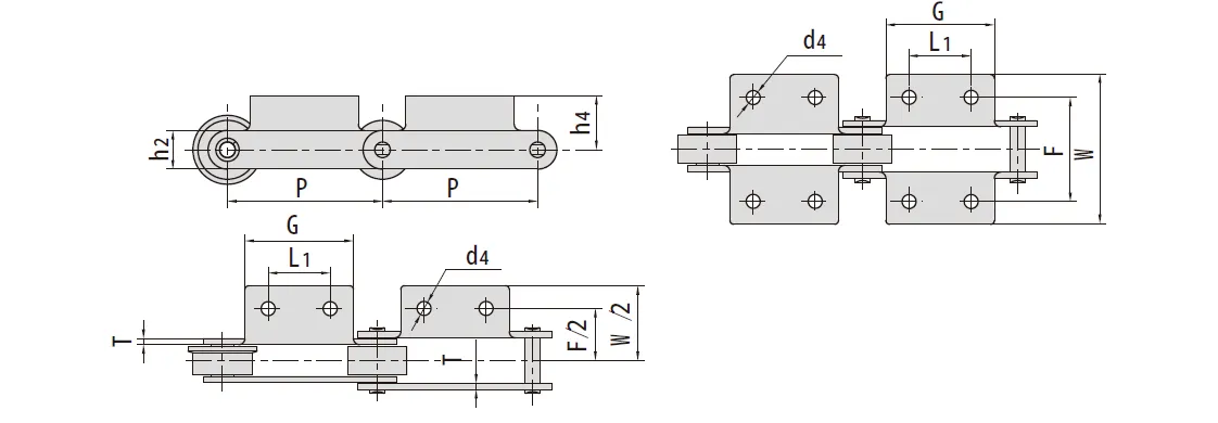 FV Series Conveyor Chains with Attachments