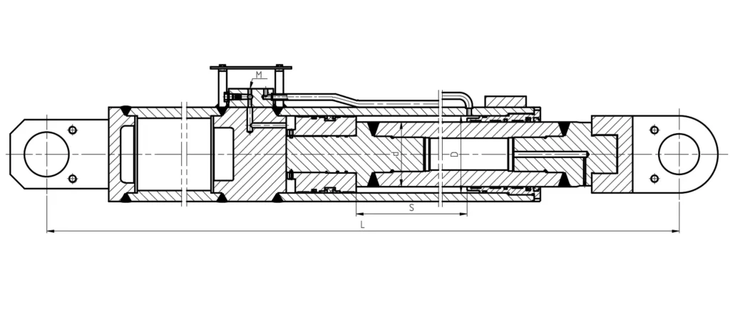 Crane Boom Anti Tilt Hydraulic Cylinder Dimensions