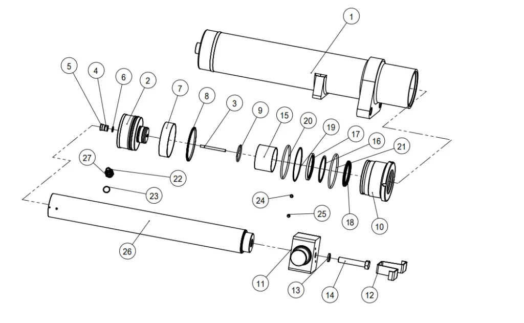 Forklift Hydraulic Lift Cylinder Parts Diagram