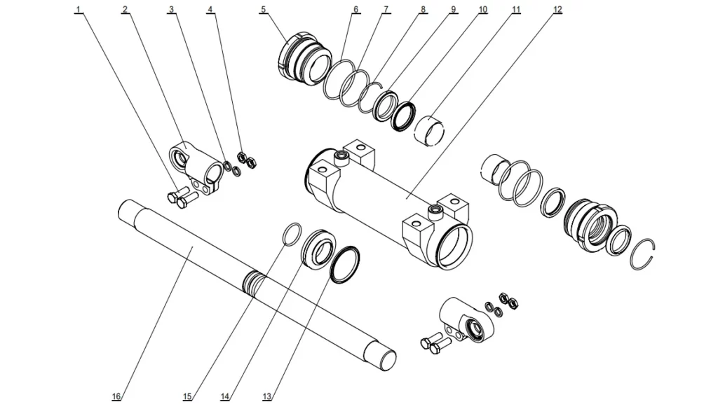 Forklift Hydraulic Steering Cylinder Parts