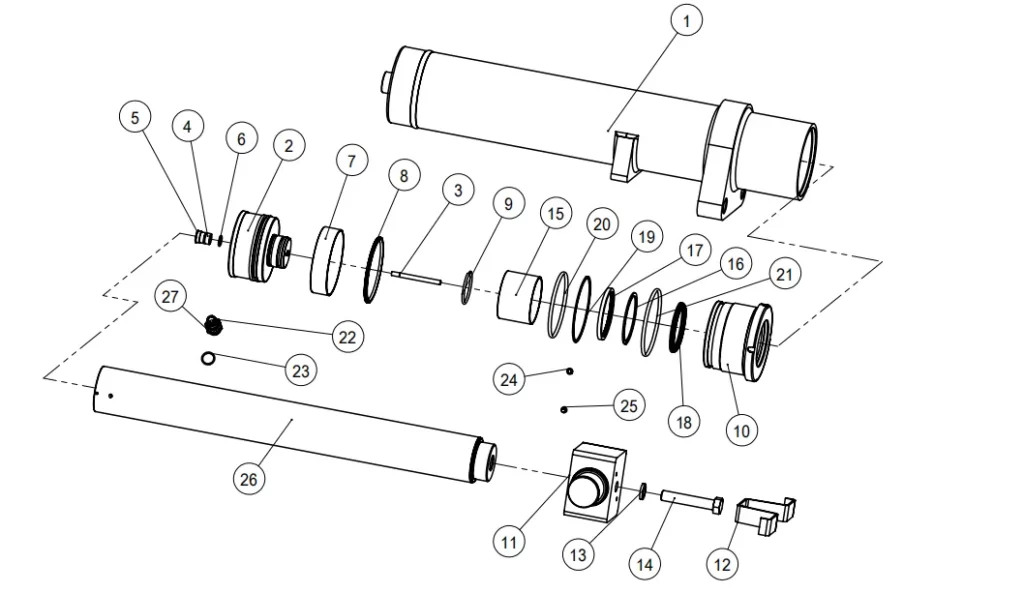 Forklift Short Lifting Hydraulic Cylinder Parts