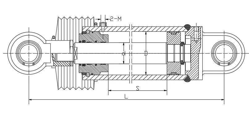 Sanitation Machinery Reverse thrust Hydraulic Cylinder Dimensions