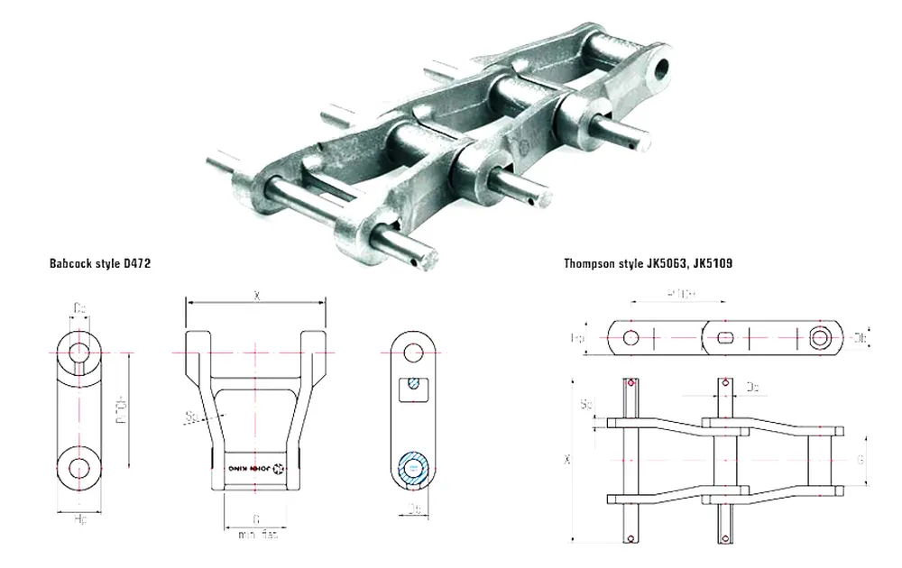 JK5063 Boiler Moving Grate Chain Dimensions