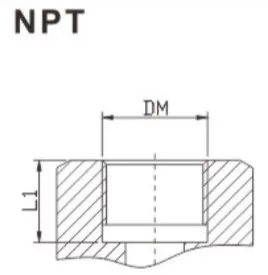 4KH Series 4-way Hydraulic Ball Valve Dimensions