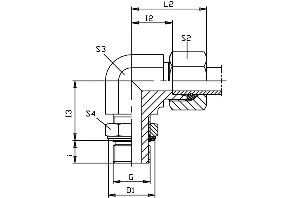 Adjustable Lock Nut Elbow-WEE-M Hydraulic Fitting Size Chart