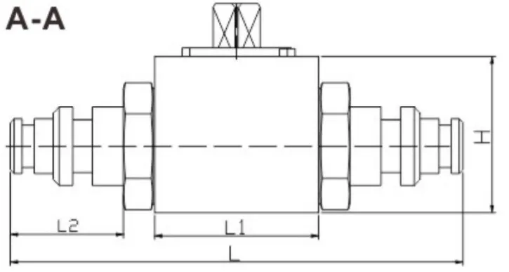 Dimensions of ZK-KBV Series Hydraulic Ball Valve for Coal Mine