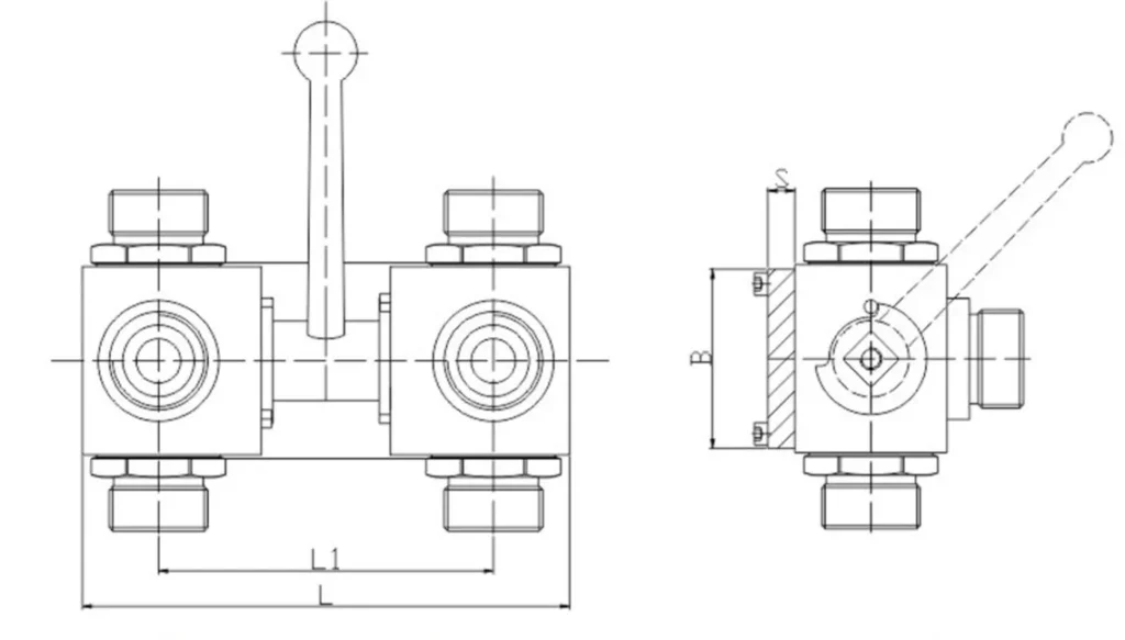 KHB-3W Series 3-way Hydraulic Ball Valve with Linkage Handle