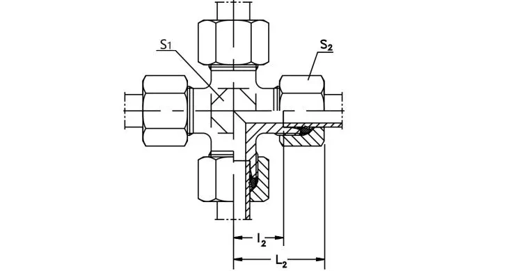Union Cross - K Hydraulic Fitting Size Chart