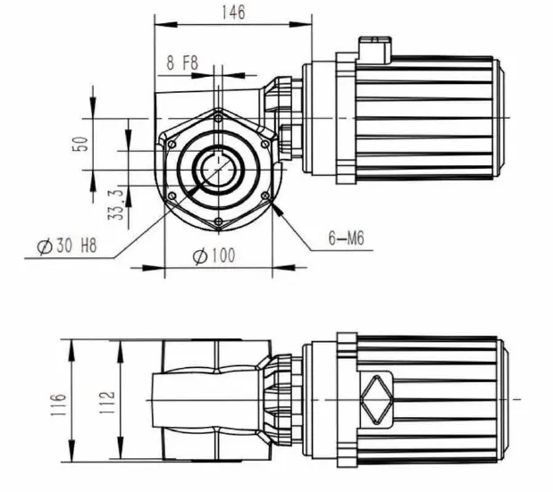 XRV050 Worm Gear Reducer Parameter