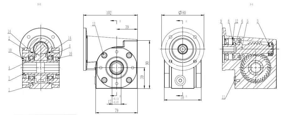 VRV035 Worm Gear Reducer