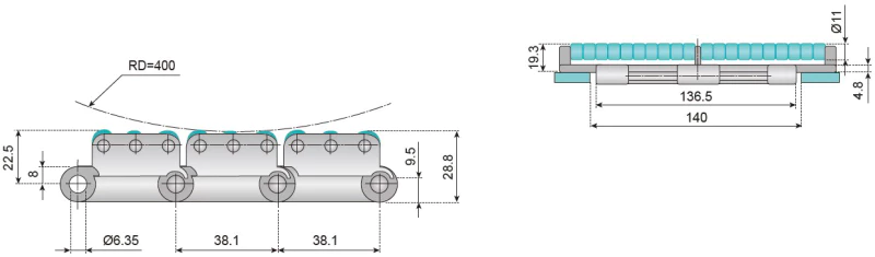 LBP821 Chain Dimensions