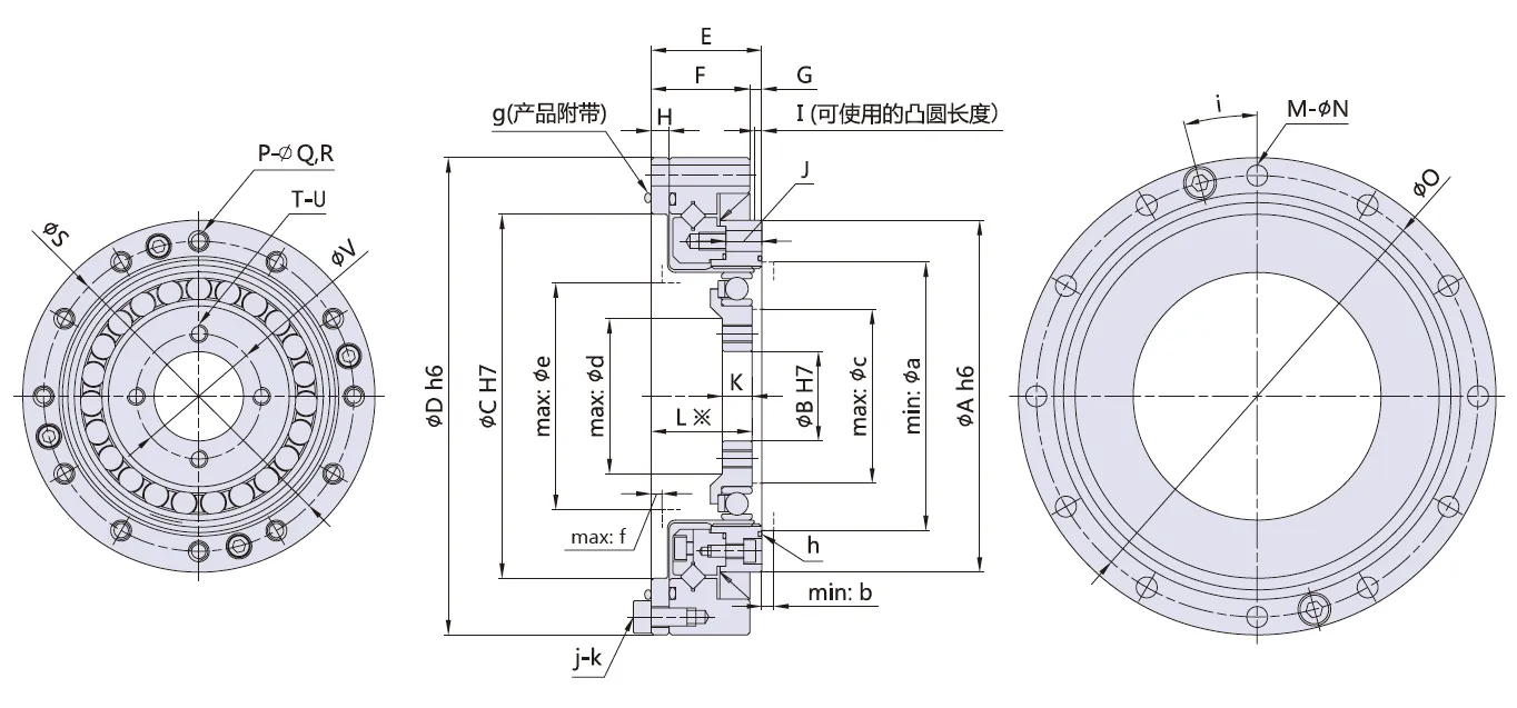 SD-U2 Series Harmonic Drive Reducer Dimensions