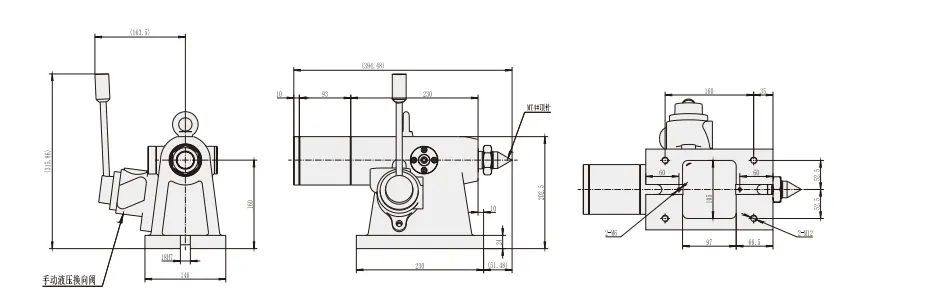 Hydraulic Tailstock CNC Machine Rotary Table Thimble Tailstock