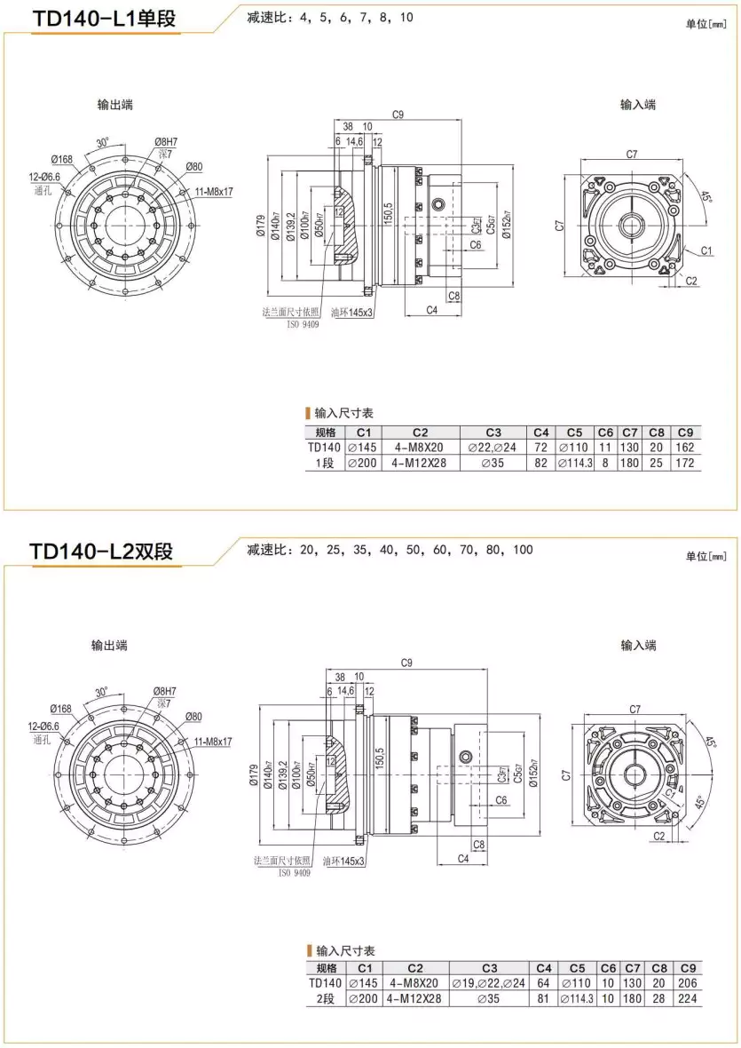 TD140 Series High Precision Planetary Gearbox Helical Gear Reducer image