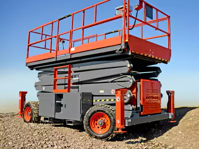 wheel drive for rough terrain scissor lift